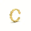 Golden Linked Hearts Open Band Ring