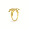 Golden Laurel Leaf Bypass Ring