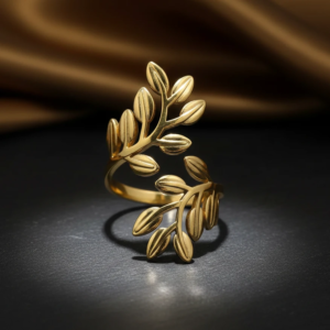 Alternative view of Golden Olive Leaf Wrap Ring