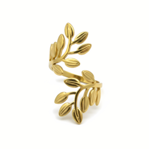 Golden Olive Leaf Wrap Ring