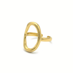 Golden Abstract Oval Open Band Ring