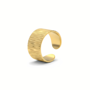 Golden Bark Open Band Ring