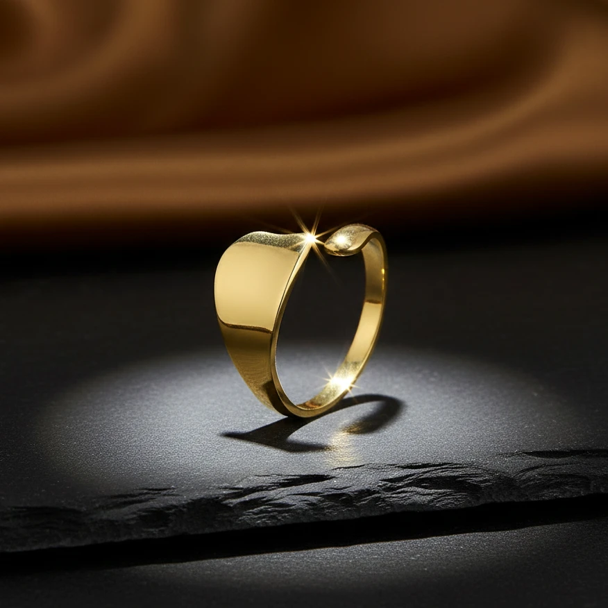 Alternative view of Elegant Contour Gold Plated Ring