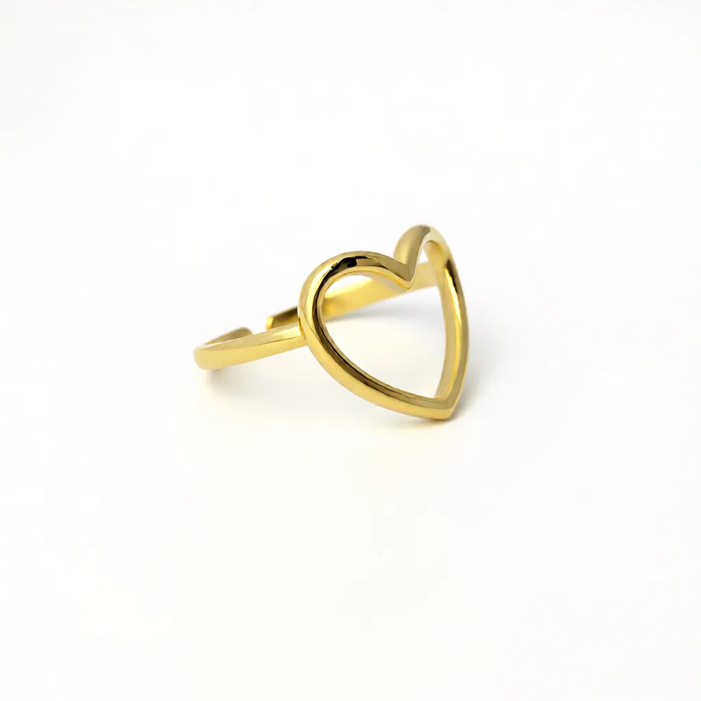 Sleek Heart Frame Adjustable Ring - Image 4