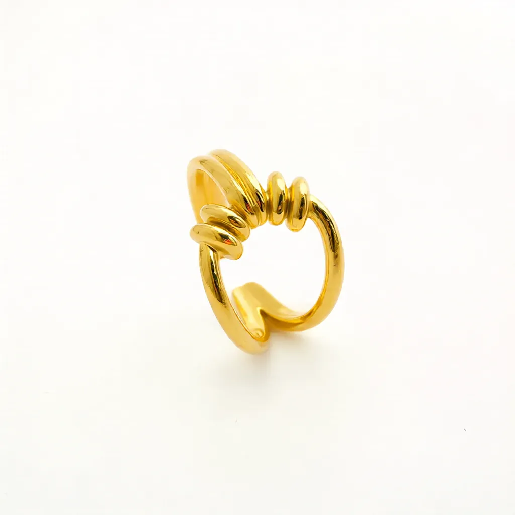 Halo Knot Wrap Gold Ring - Image 4
