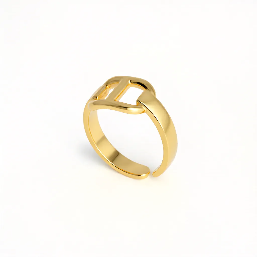 Alternative view of Fashion Buckle Open Gold Plate Ring