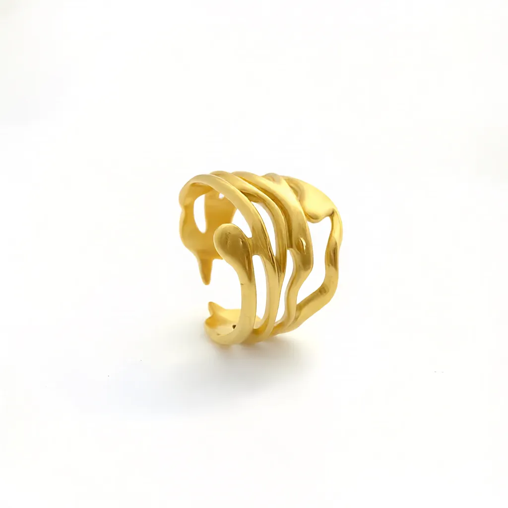 Solara Sculpt Gold Plate Ring - Image 4