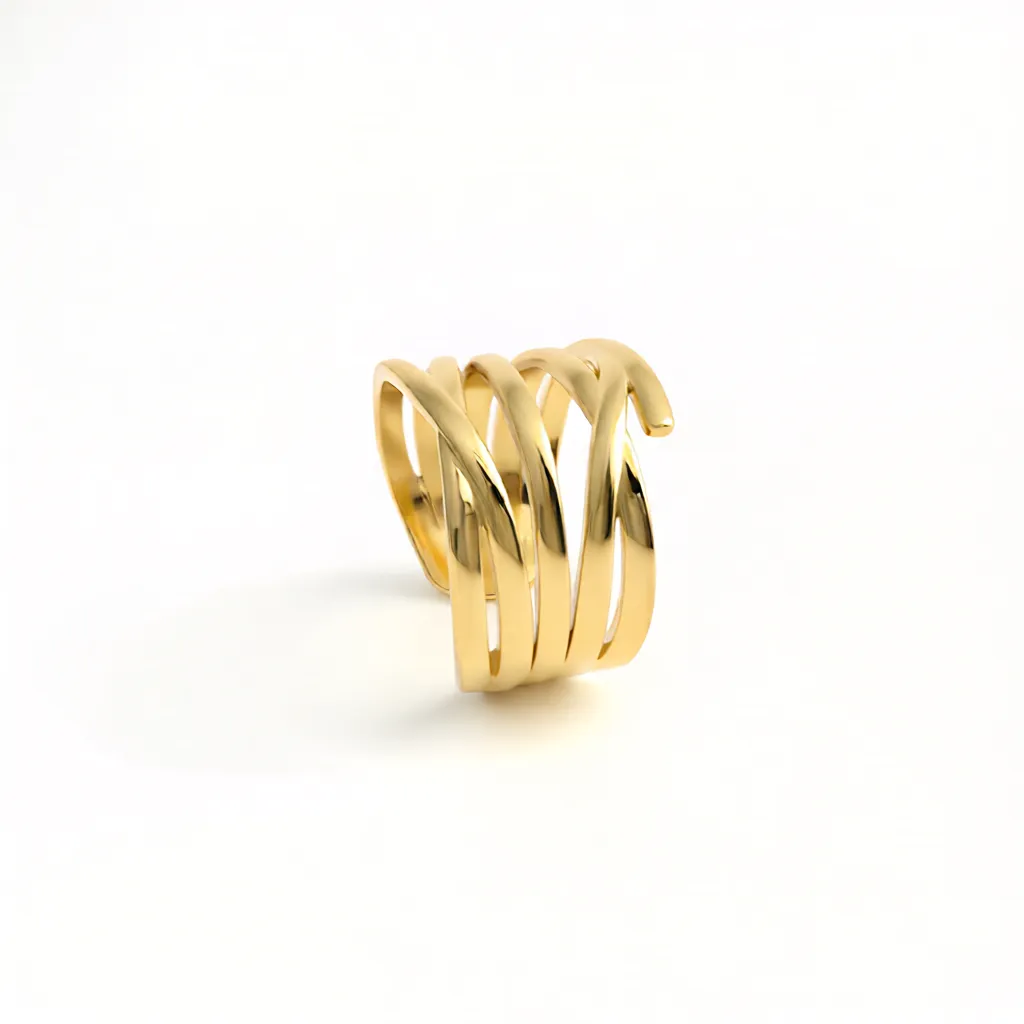 Intertwined Gold Adjustable Ring - Image 4