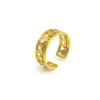 Contemporary Heart Detail Gold Wrap Ring