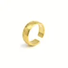 Geometric Texture Gold Statement Ring