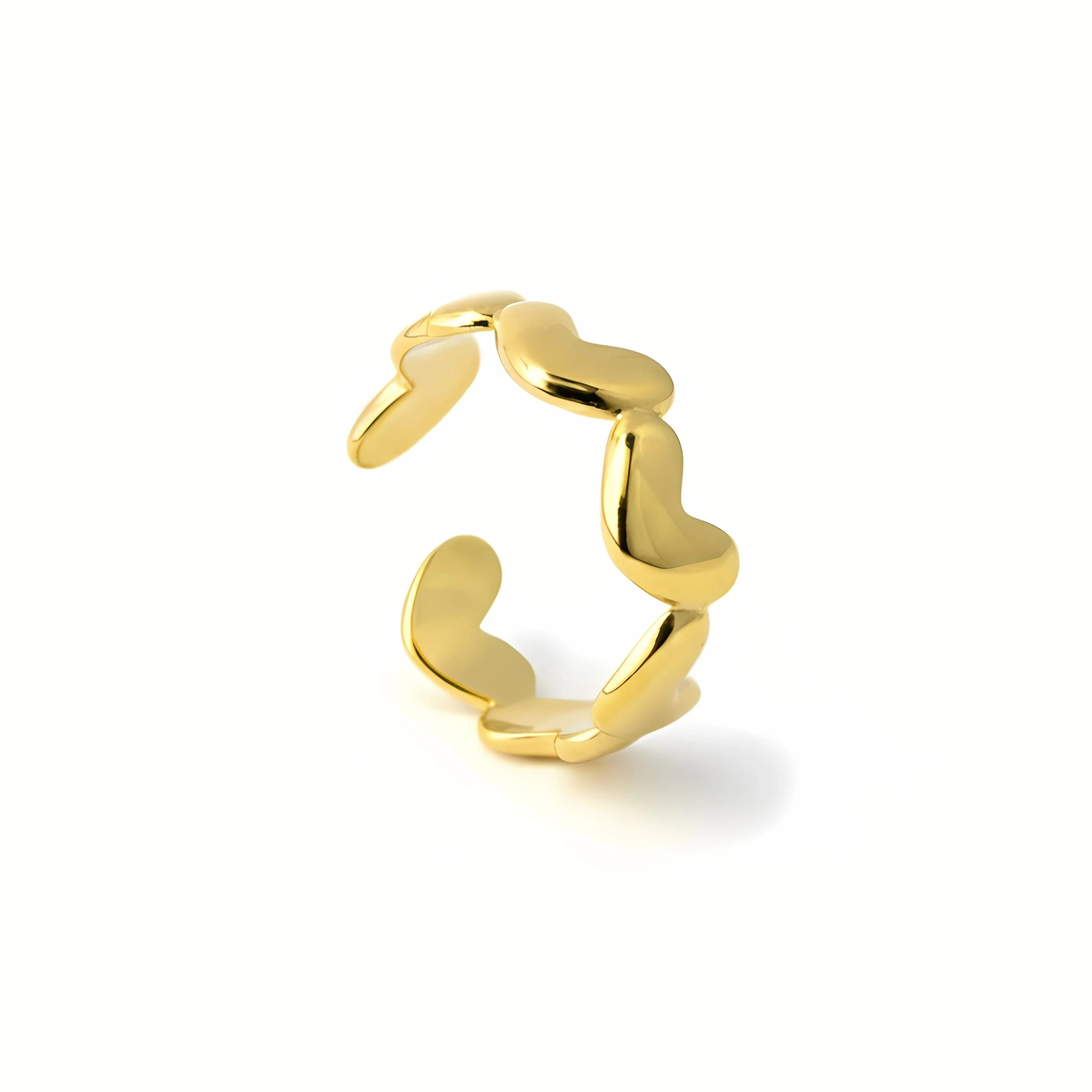 Modern Interlocked Hearts Open Ring - Image 4