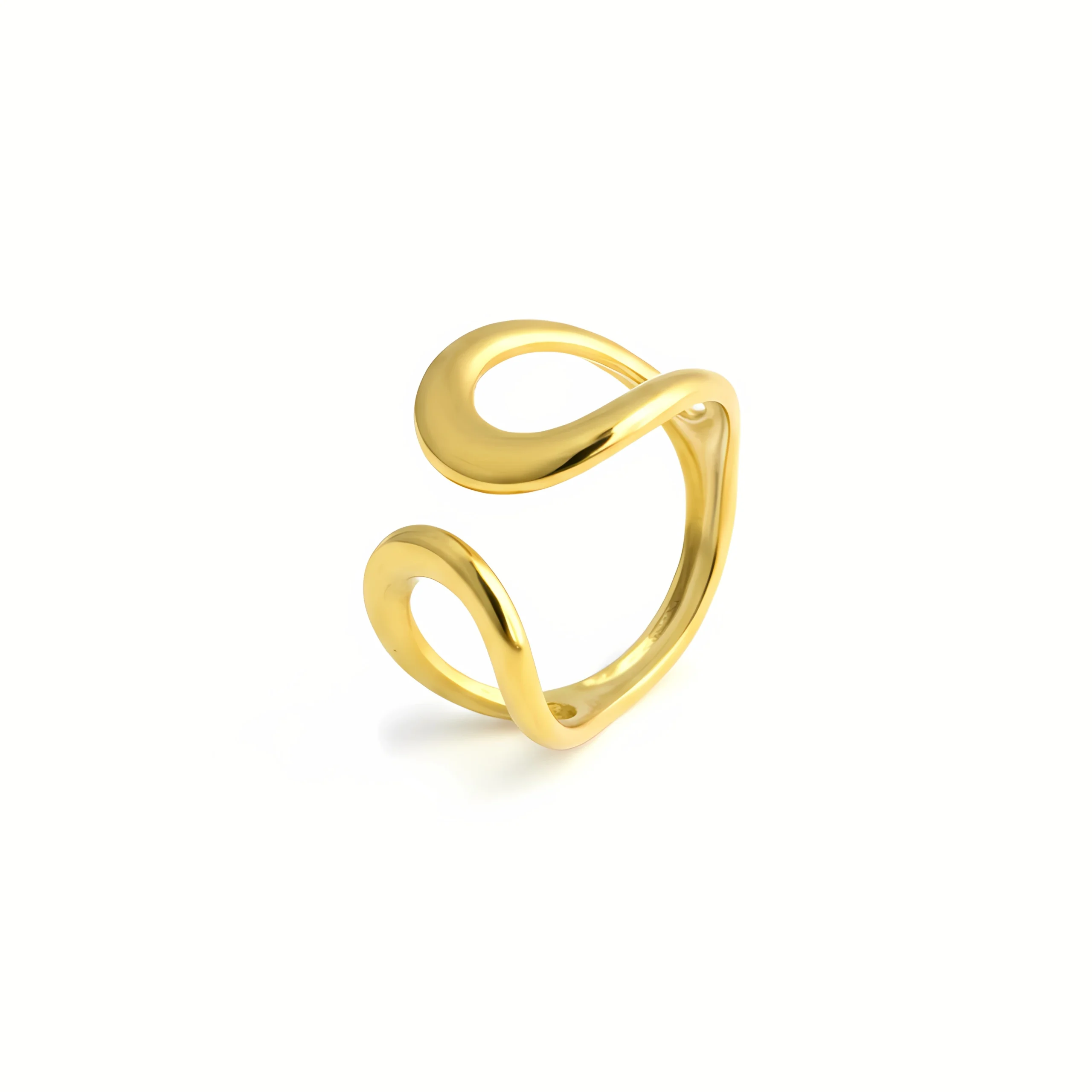 Fluid Twist Adjustable Gold Plate Ring