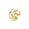 Artistic Wave Form Gold Plate Ring