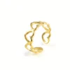 Elegant Heart Link Gold Adjustable Ring