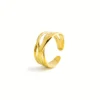 Crisscross Band Gold Plate Ring