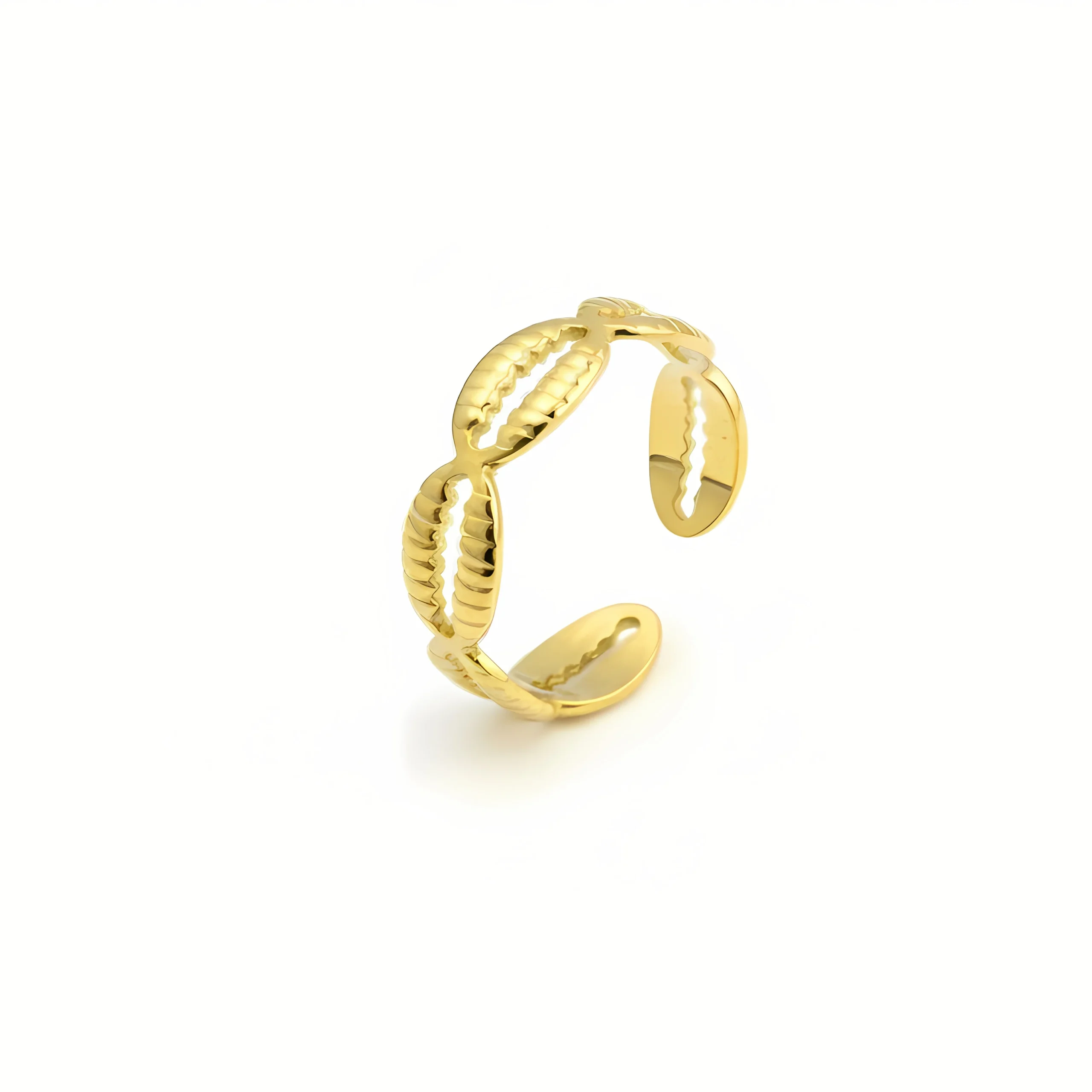 Golden Cowrie Shell Ring