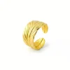 Golden Feather Wrap Statement Ring