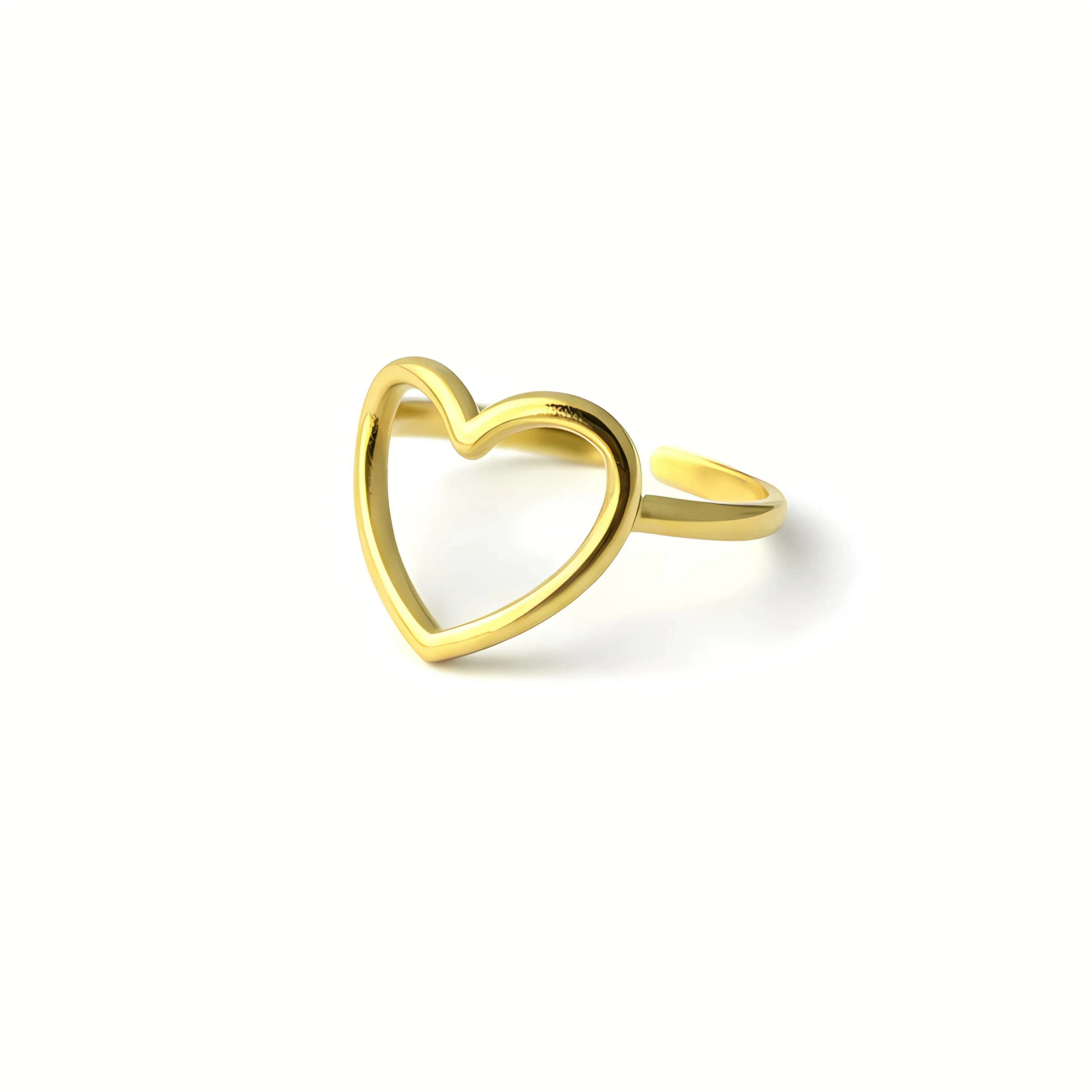 Sleek Heart Frame Adjustable Ring