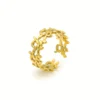 Golden Leaf Vine Adjustable Ring