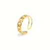 Dual Band Chain Gold Adjustable Ring