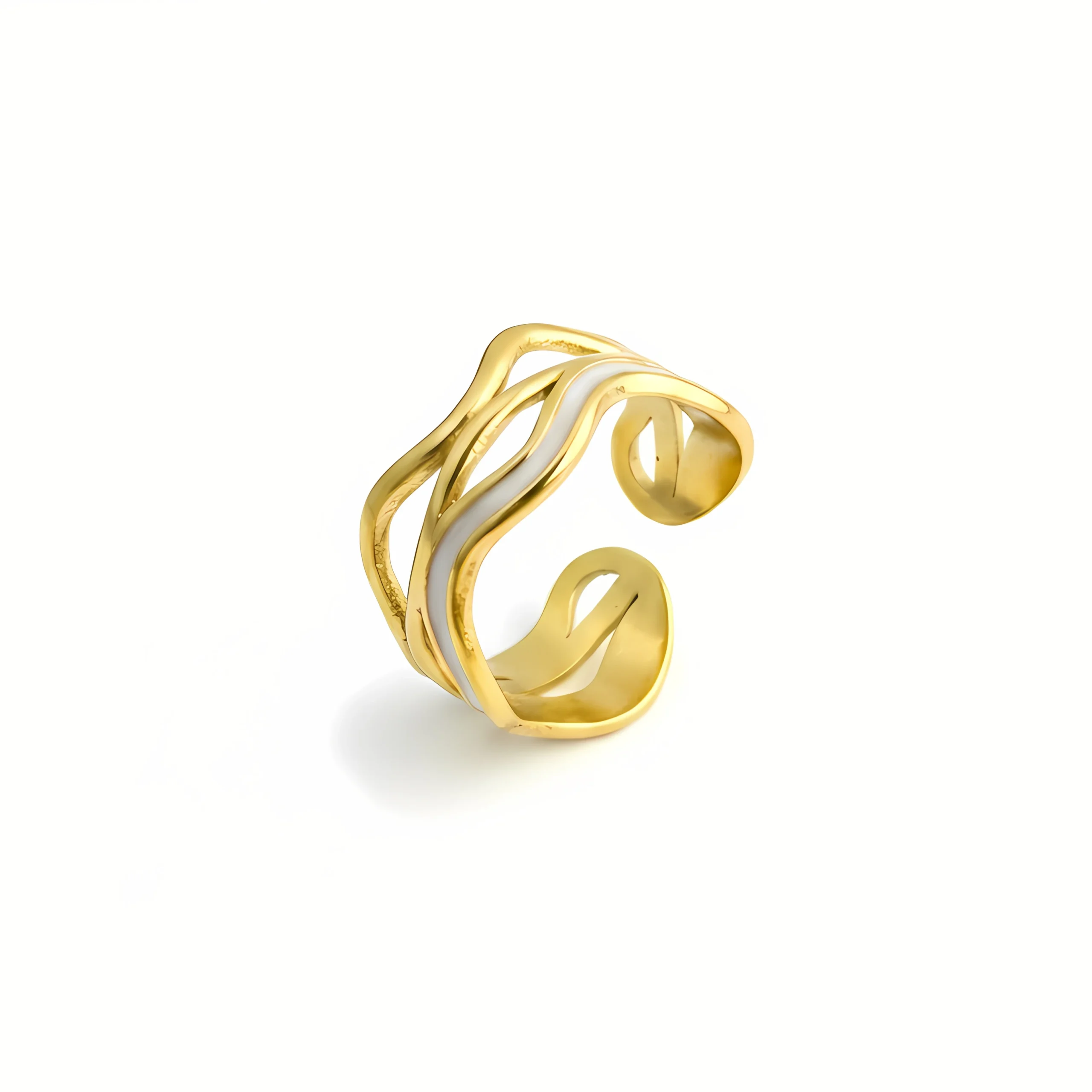 Ethereal Wave Gold Plating Ring