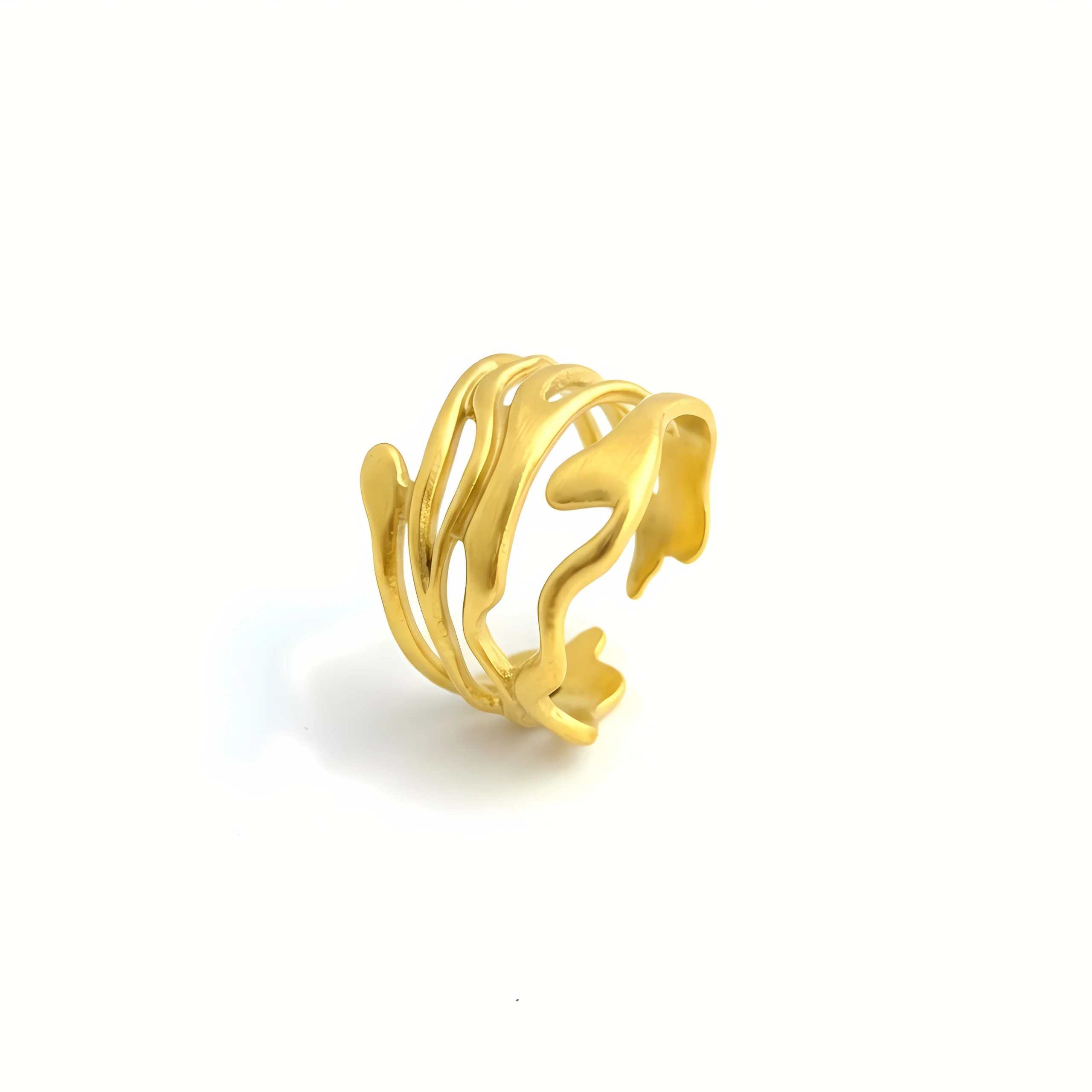 Solara Sculpt Gold Plate Ring