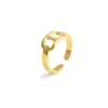 Fashion Buckle Open Gold Plate Ring
