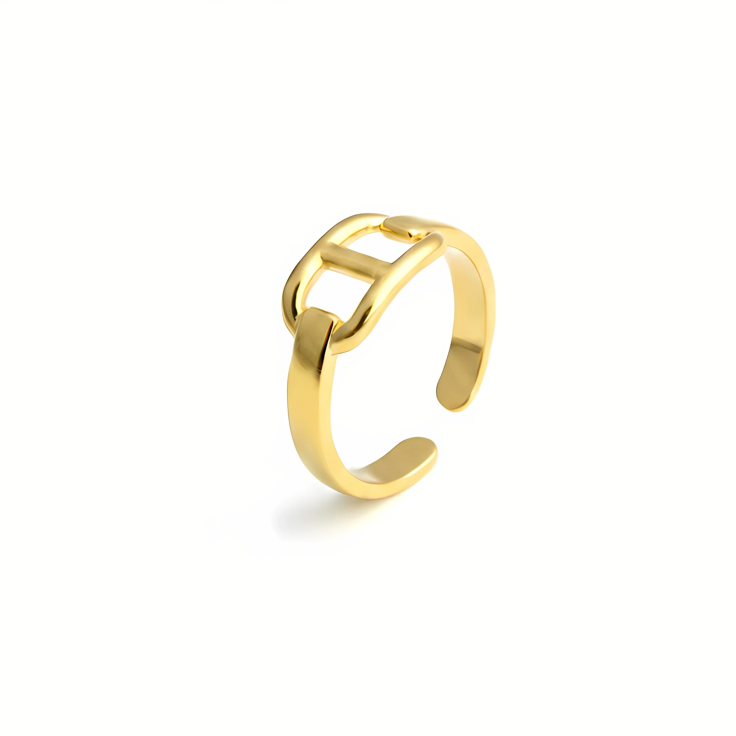 Fashion Buckle Open Gold Plate Ring