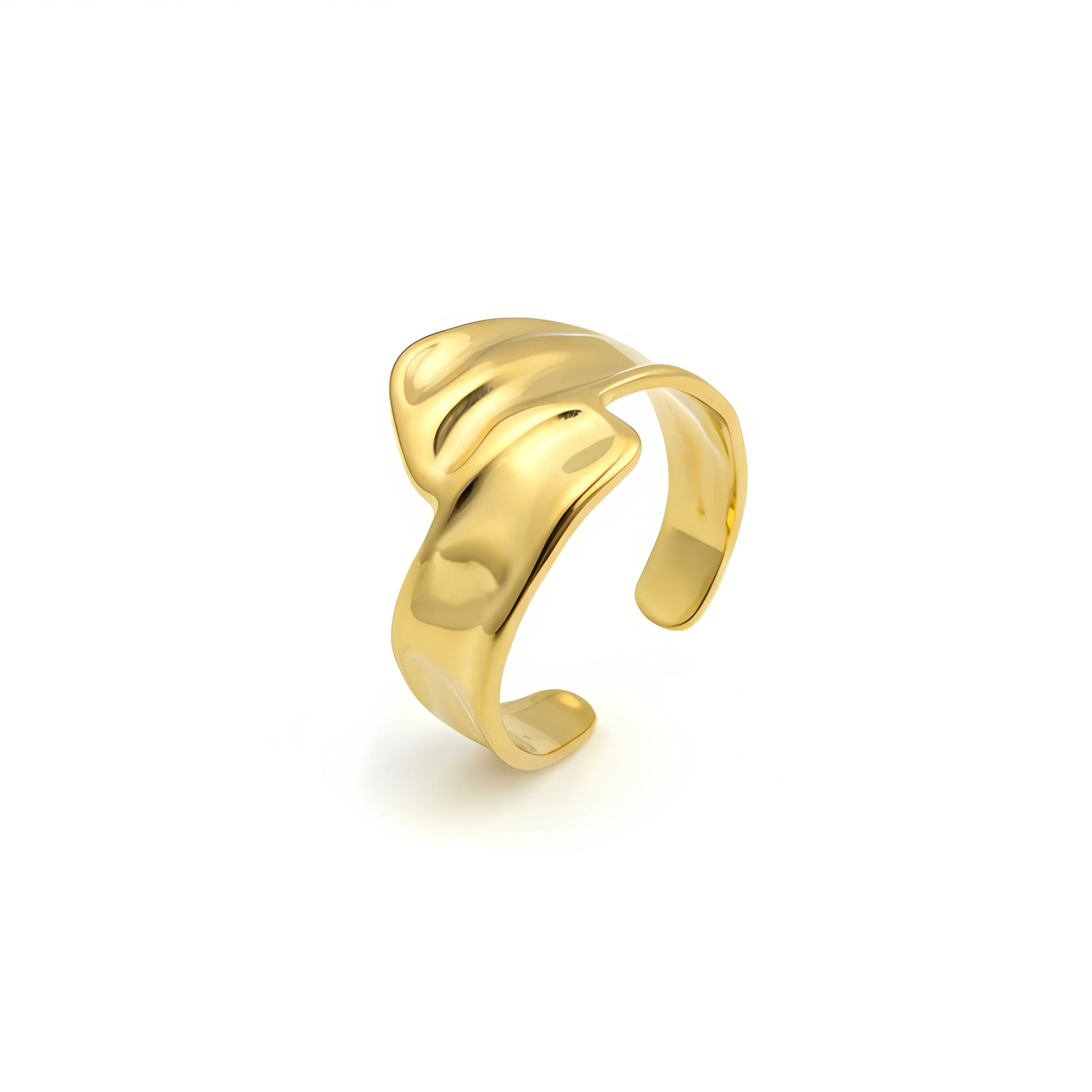 Sculpted Gold Open Cuff Ring