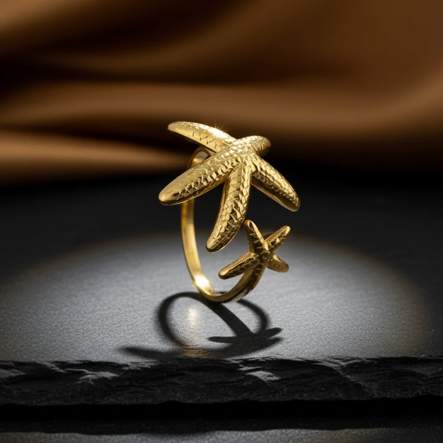 Dual Starfish Wrap Ring - Image 3