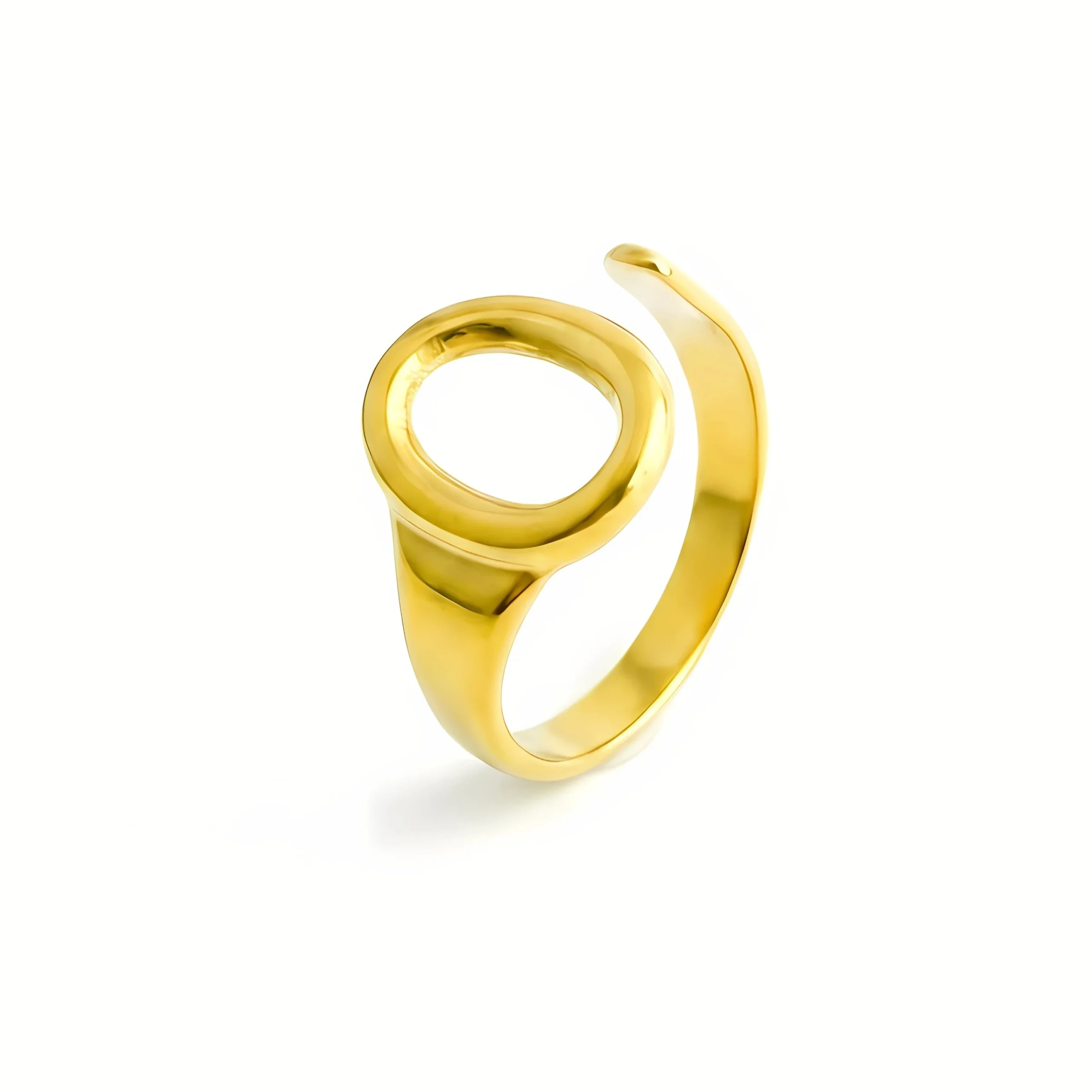 Sleek Orbit Adjustable Gold Plate Ring