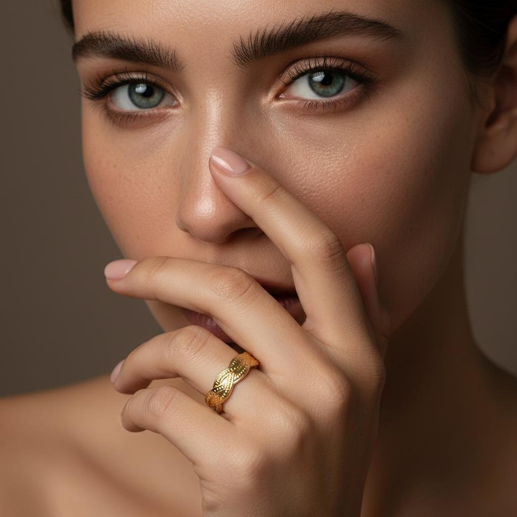 Alternative view of Artisan Twist Gold Adjustable Ring