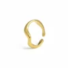 Minimalist Fluid Wave Gold Adjustable Statement Ring