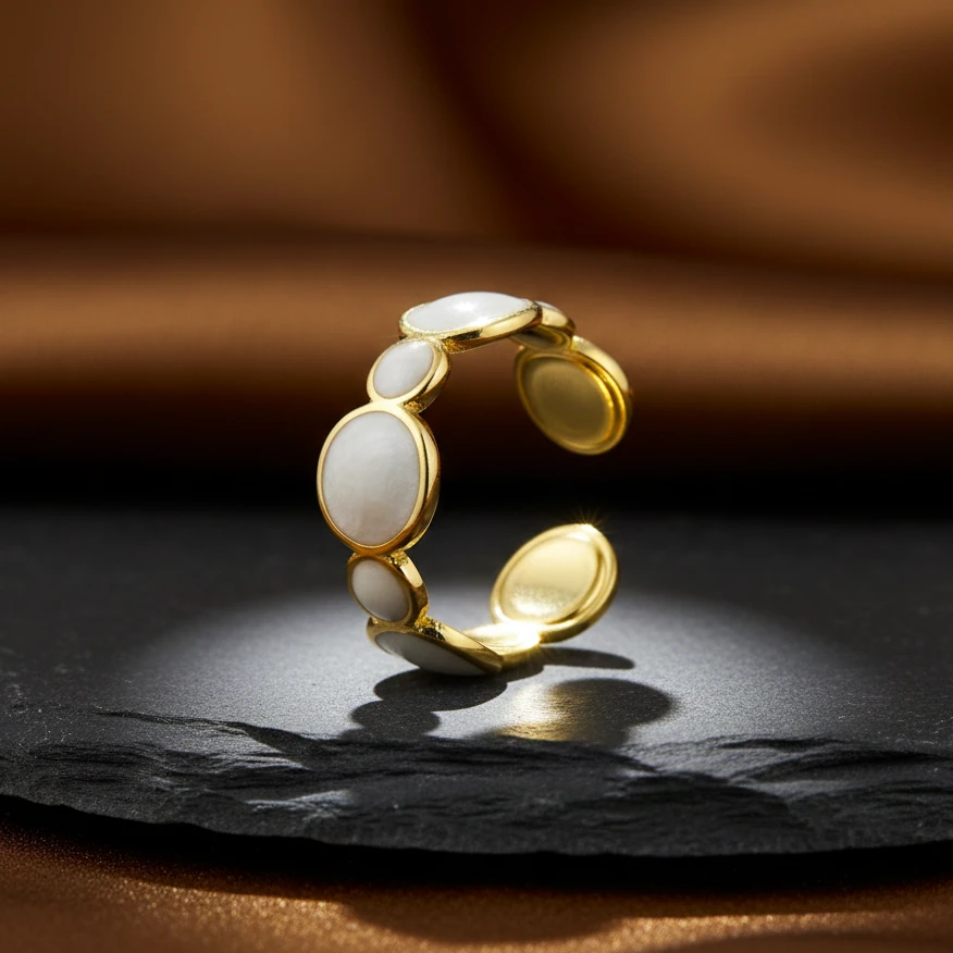 Alternative view of Nova Circle Designer Gold Plate Ring