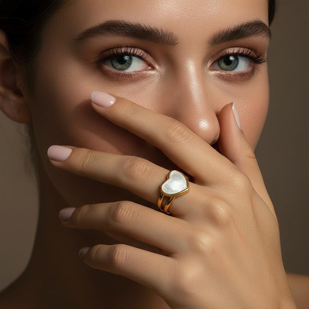 Alternative view of Heartframe Designer Gold Plate Ring