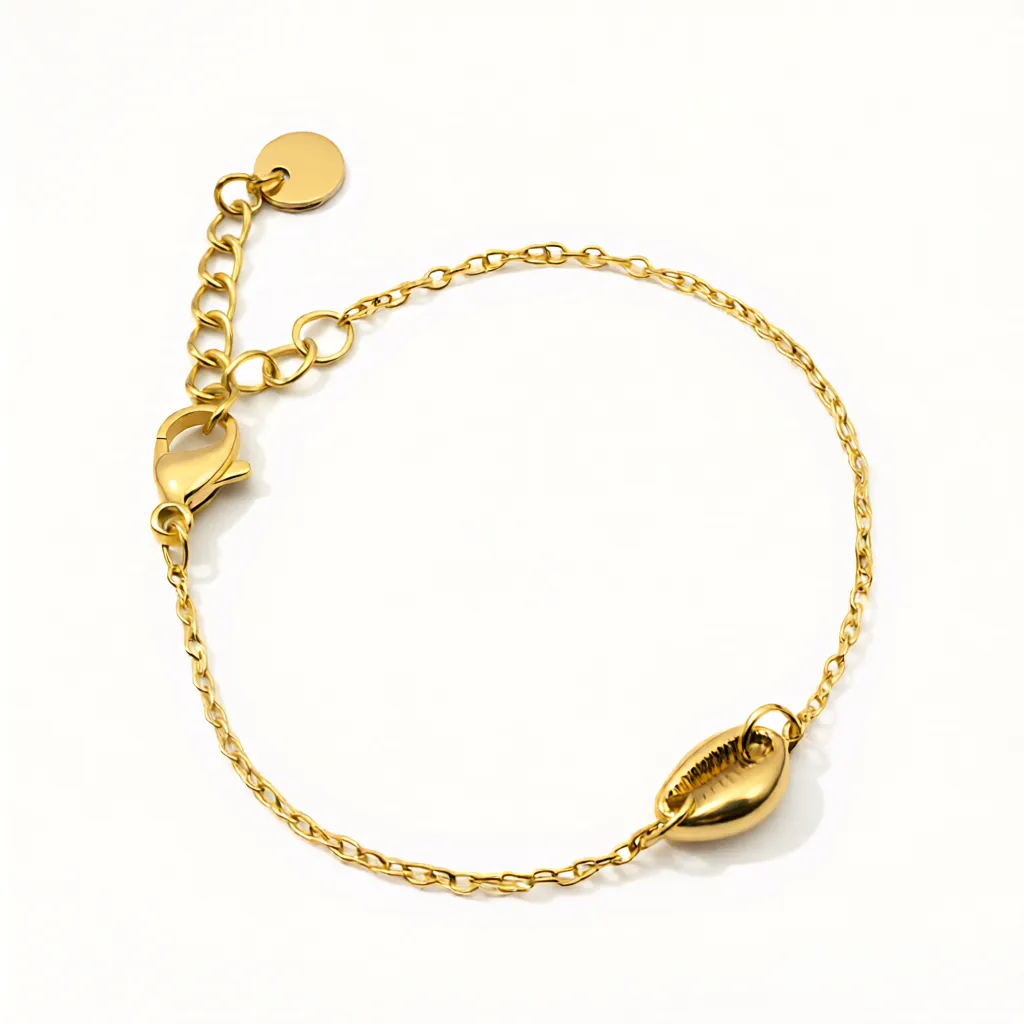 Cowrie Shell Charm Dainty Chain Bracelet - Image 4