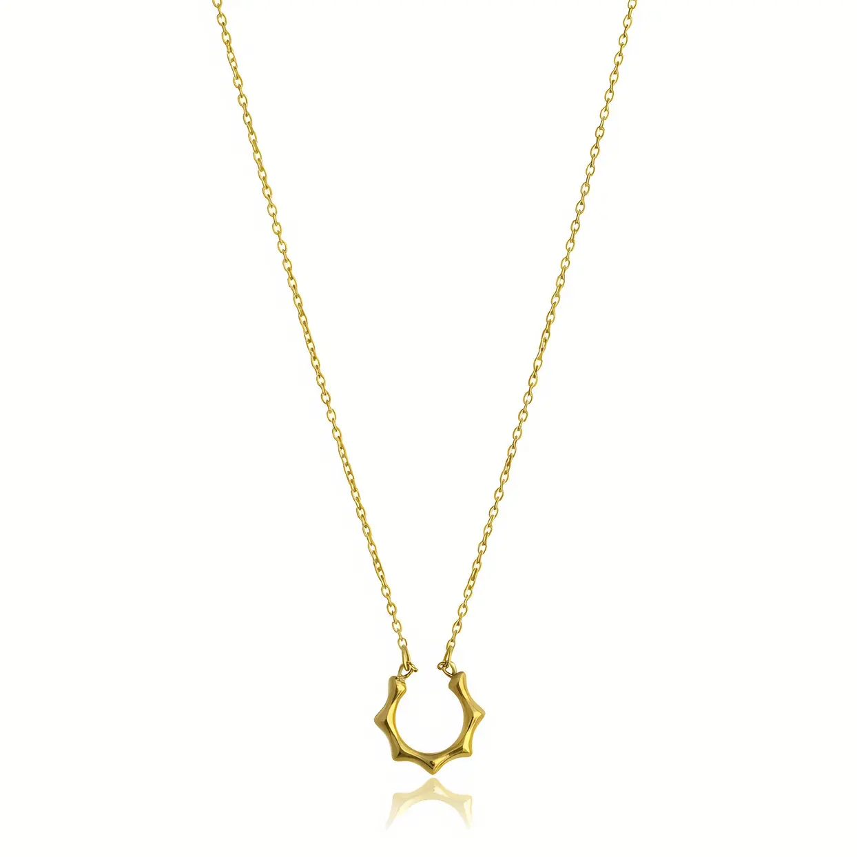 Gold Abstract Loop Pendant Necklace