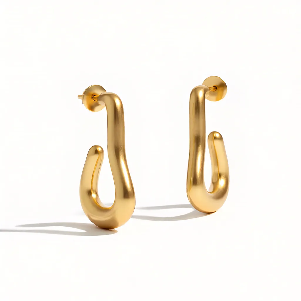 Hook Gold Hoop Earrings - Image 5
