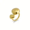 Dual Pebble Gold Plate Ring