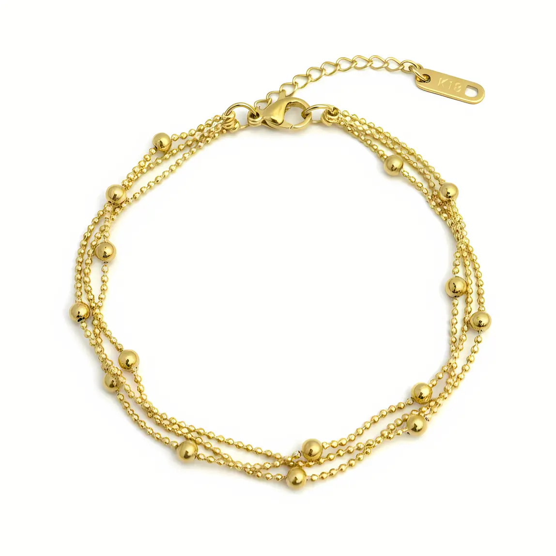 Layered Gold Ball Chain Bracelet