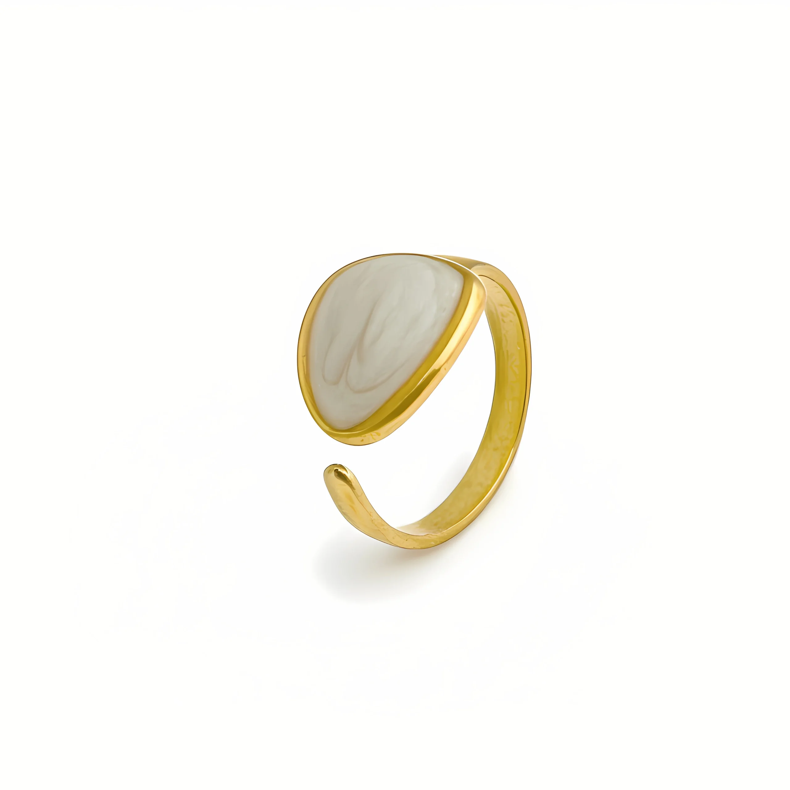 Pearl Slab Gold Plate Ring