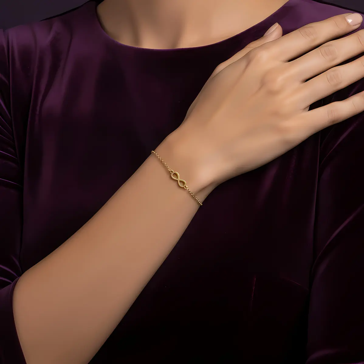 Alternative view of Infinity Symbol Dainty Chain Bracelet