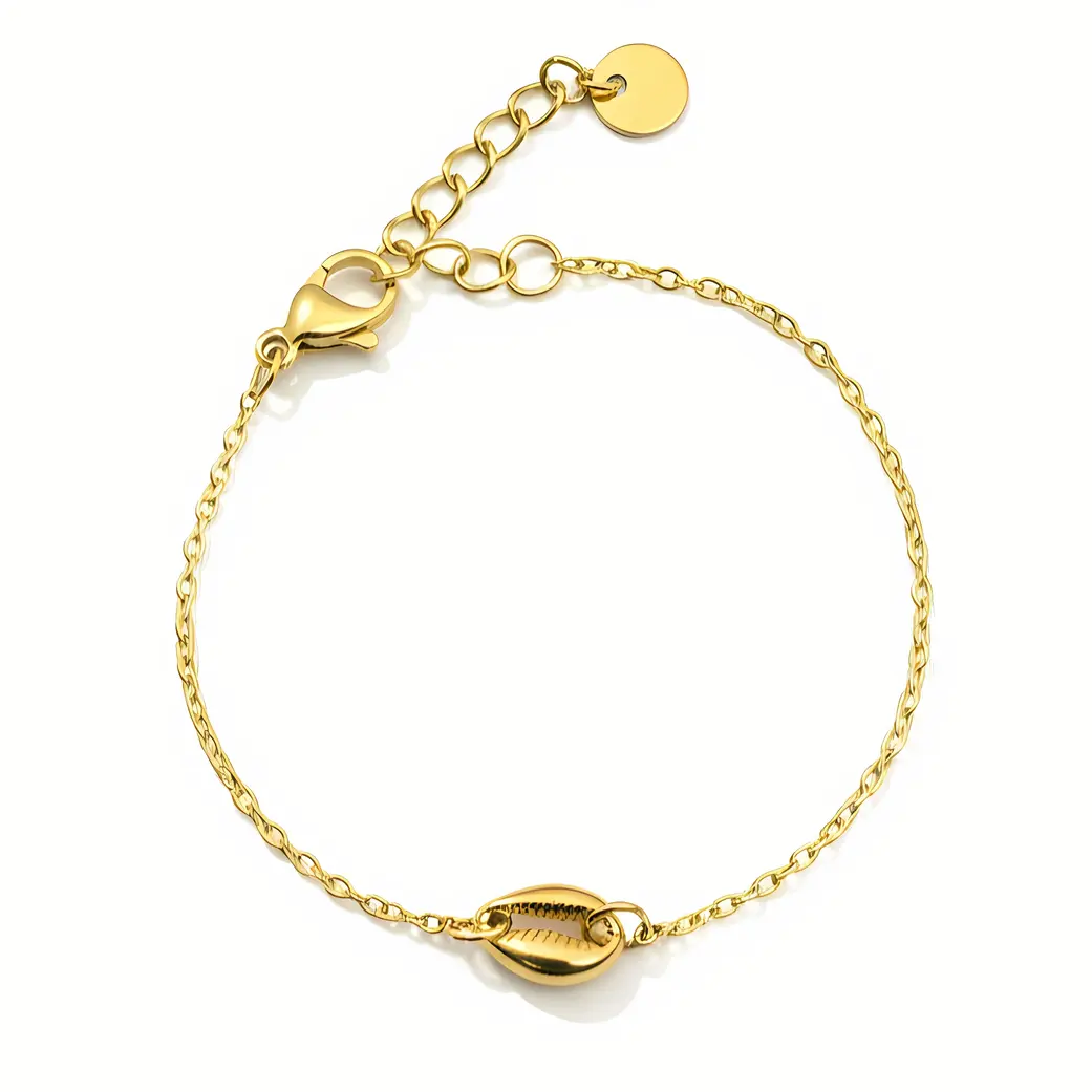Cowrie Shell Charm Dainty Chain Bracelet