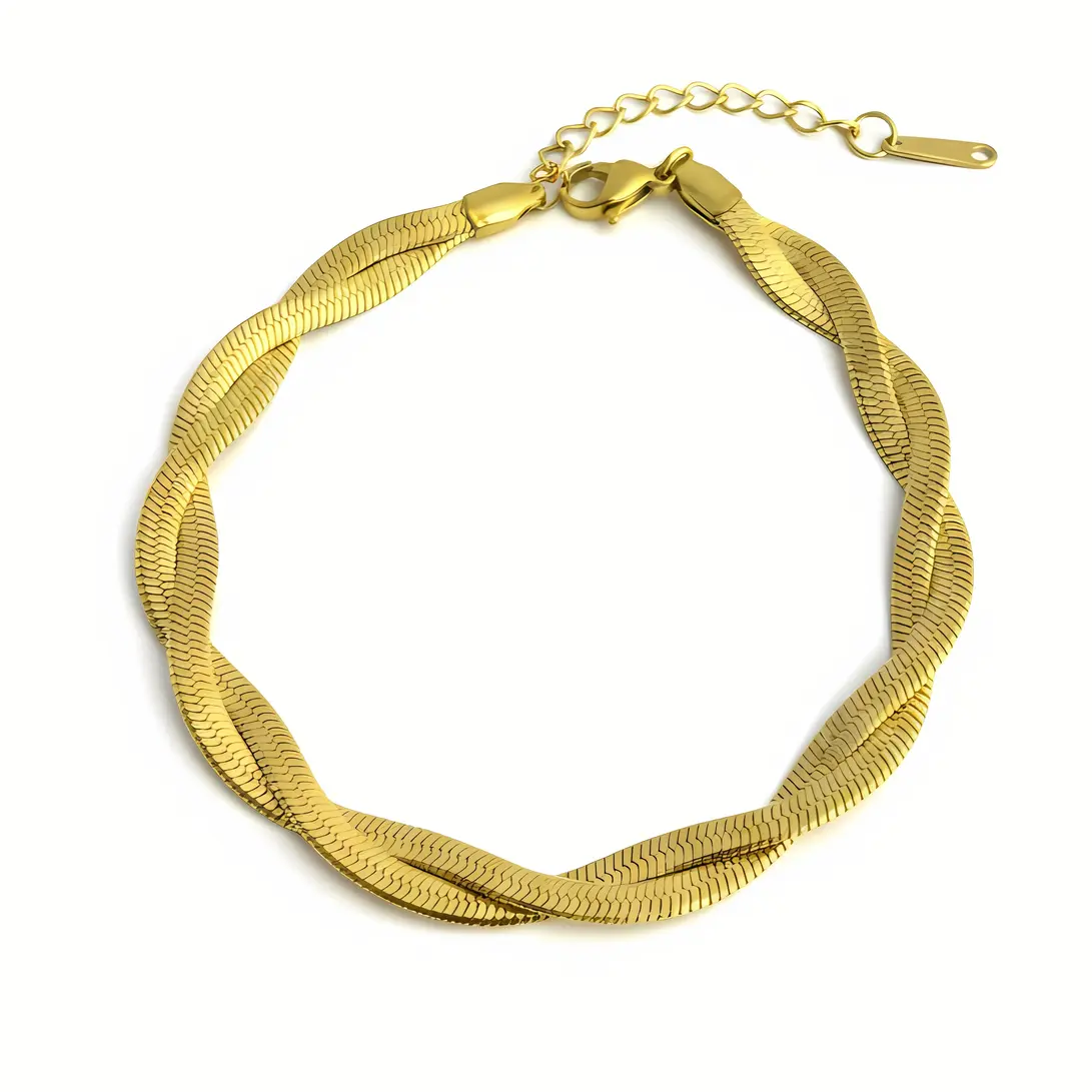 Twisted Snake Chain Bracelet with Layered Texture