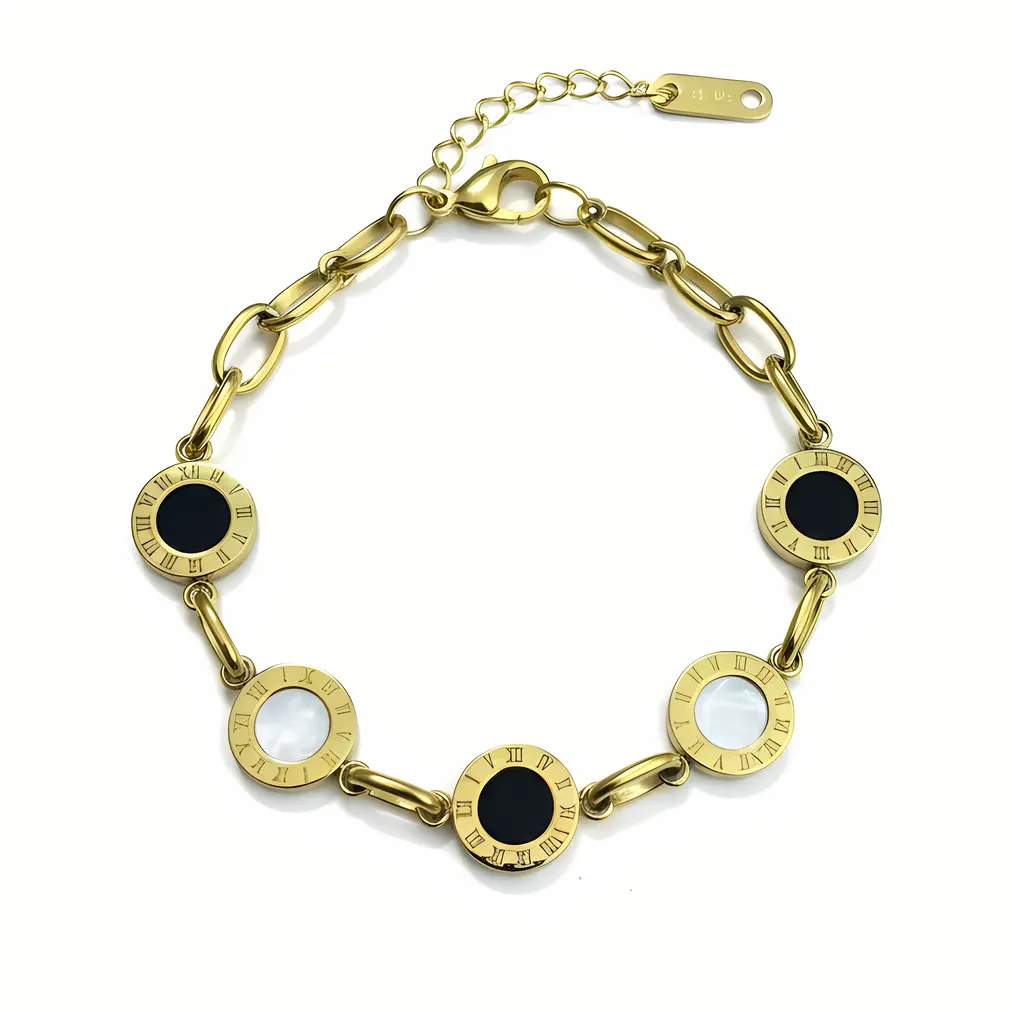 Roman Numeral Disc Charms in Black & White