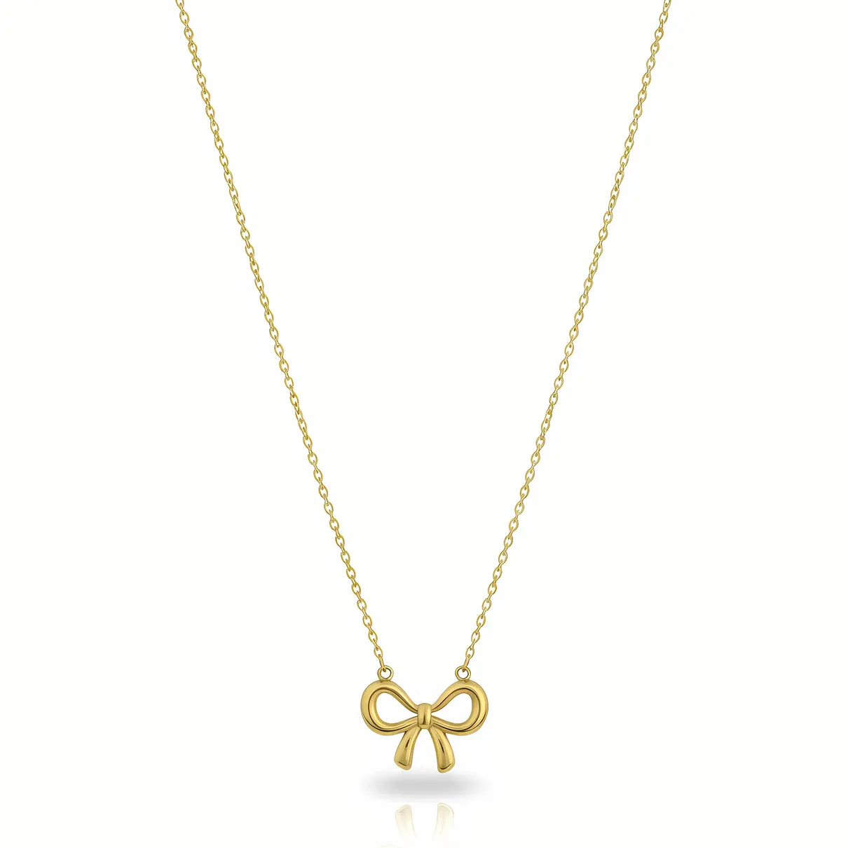 Gold Bow Pendant Necklace