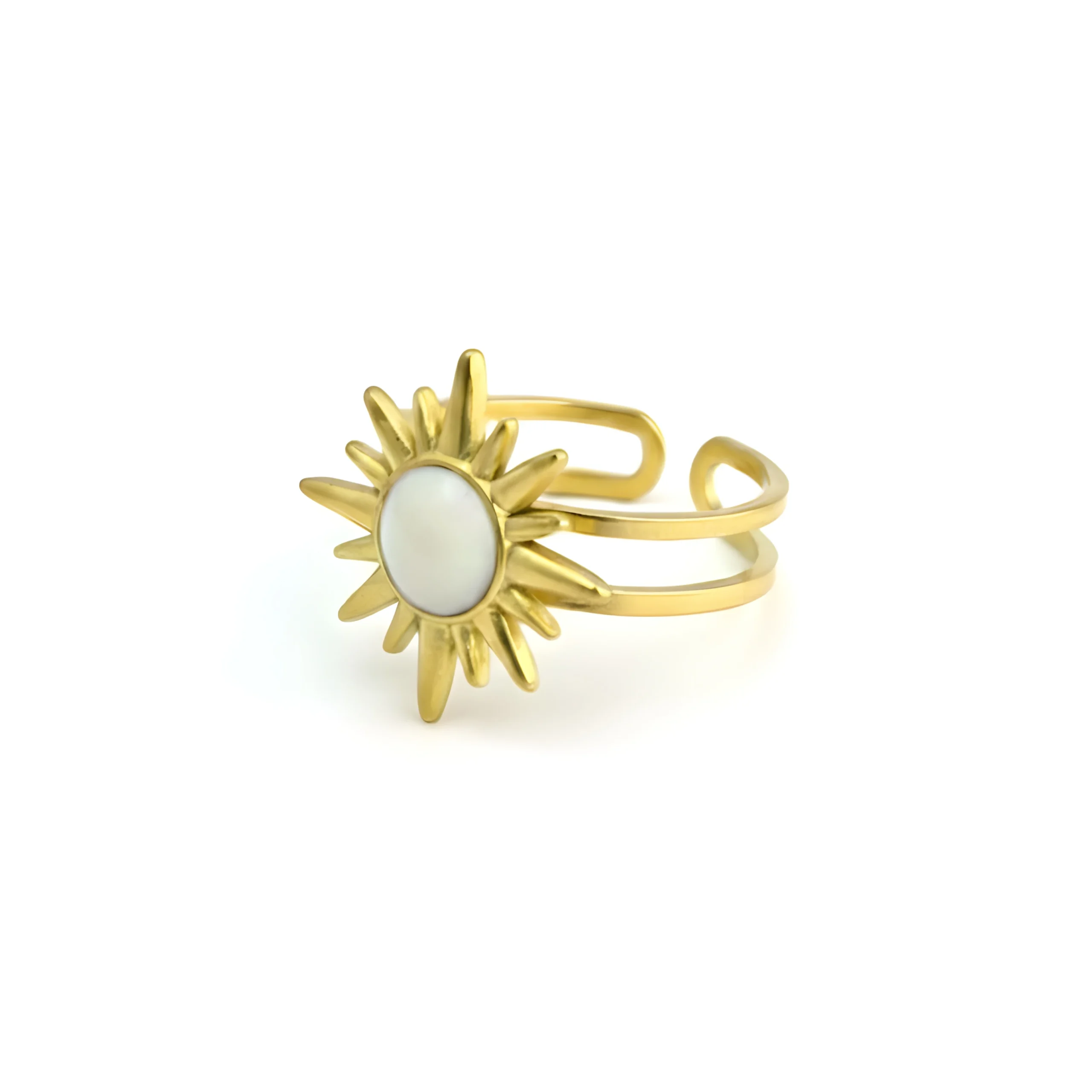 Solar Glow Designer Gold Plate Ring