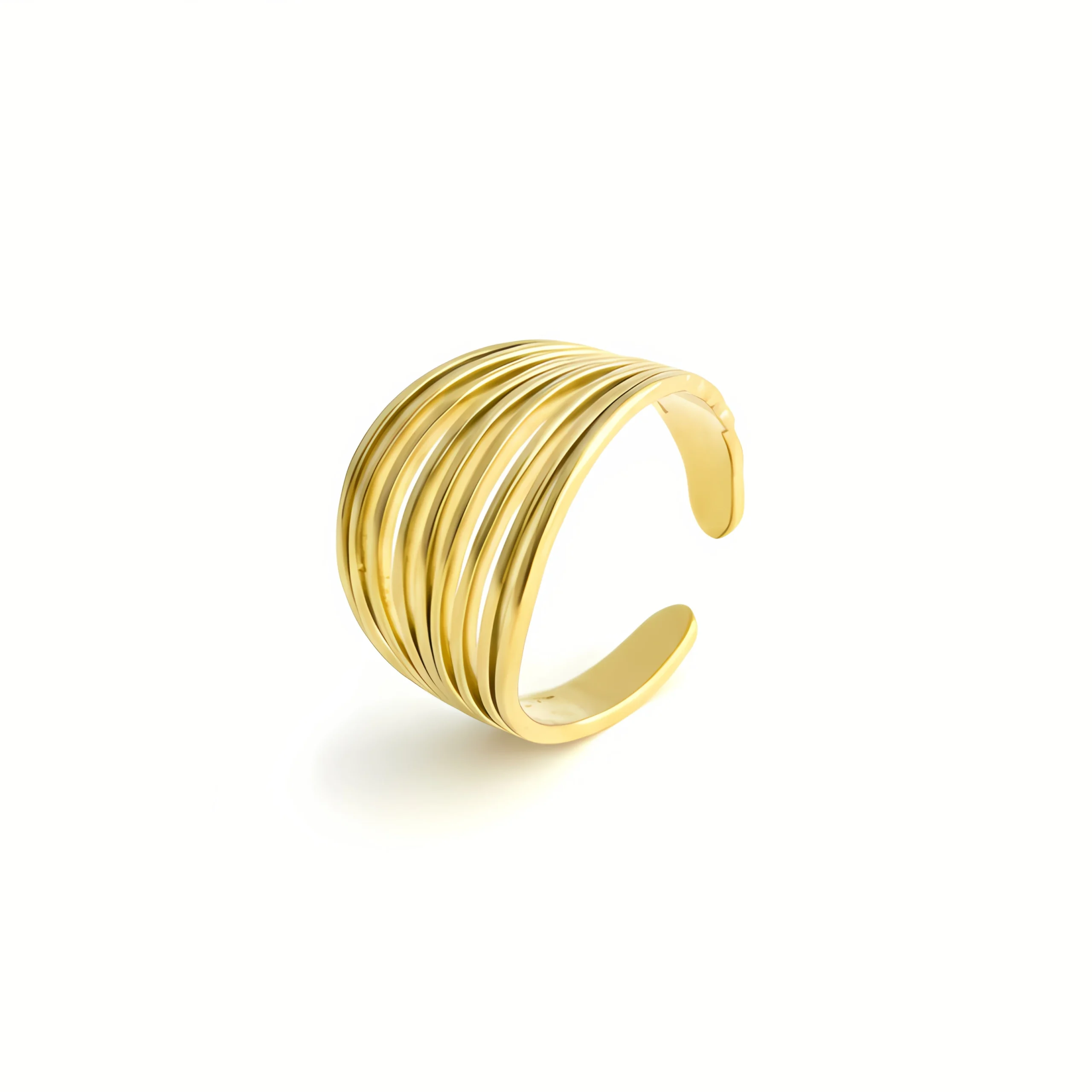 Luxe Ripple Gold Plated Ring