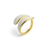 Dual Wave Elegance Gold Plate Ring