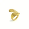 Dual Leaf Sculpt Gold Ring